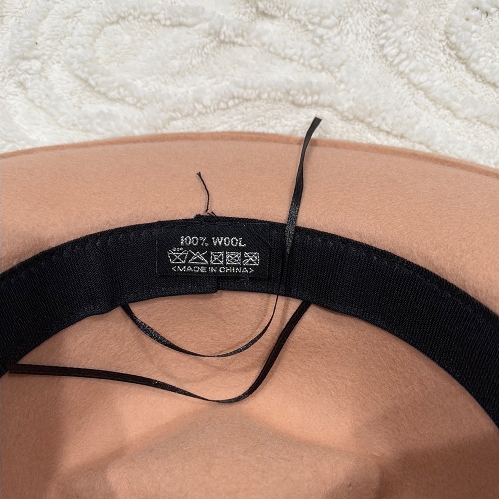 Tan Fedora Hat with Brown Band - Picture 3 of 3
